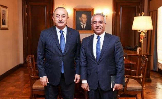 Bakan Çavuşoğlu, Barzani Yardım Vakfı Başkanı Musa Ahmed Barzani ile görüştü